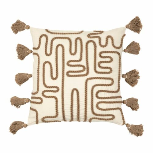 Art Si Deco Decoration Interieure Housse Coussin Blue Sand Ecru Taupe 45x45cm Coton 76812 76812 DEB WEB