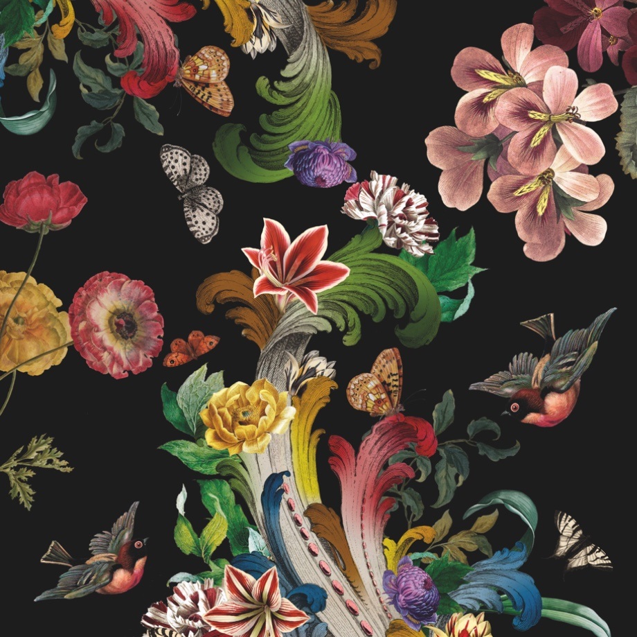 Art Si Deco Decoration Interieure Tenture Fleurs De Rocaille 2